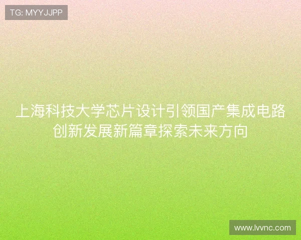 上海科技大学芯片设计引领国产集成电路创新发展新篇章探索未来方向